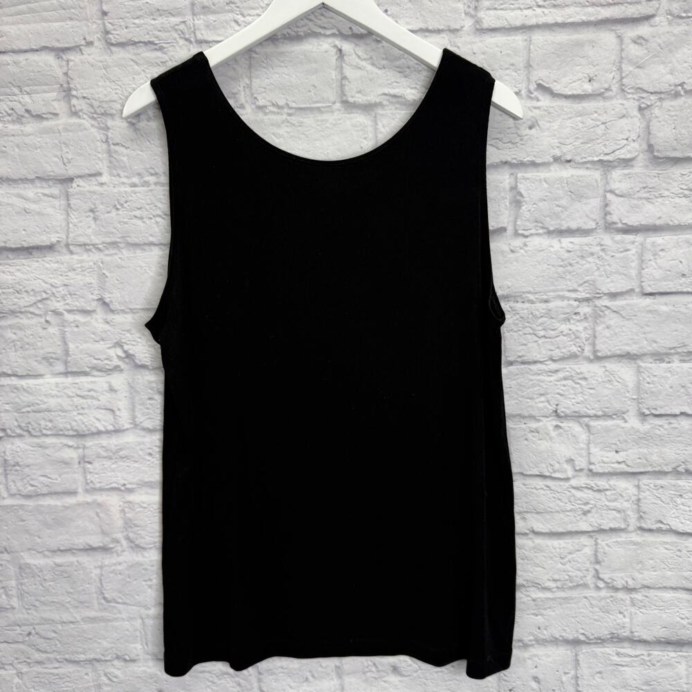 Travelers by Chicos Black Scoop Neck Tank Top Size 3 (XL) Everyday